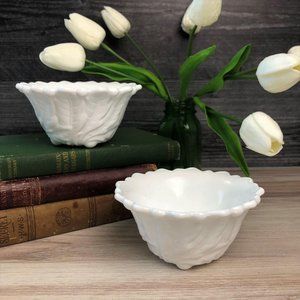 Vintage Indiana Glass Milk Glass Candle Holders